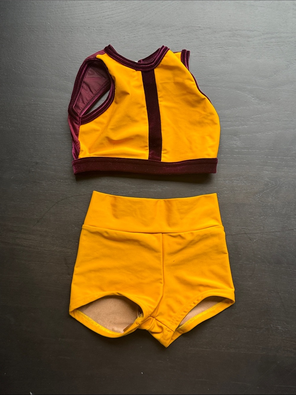Girls' Dance Two-Piece Set in Gold and Burgundy - Kids Costume